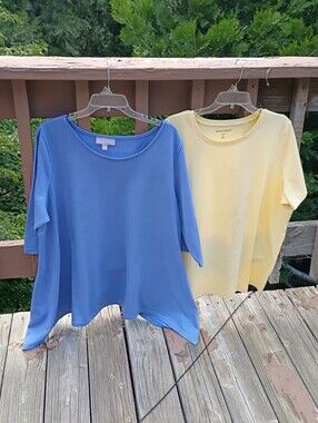 Woman Within Blue and Yellow Knit Tops sz 1X